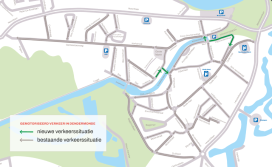Plannetje verkeersmaatregelen binnenstad (vergroot foto)
